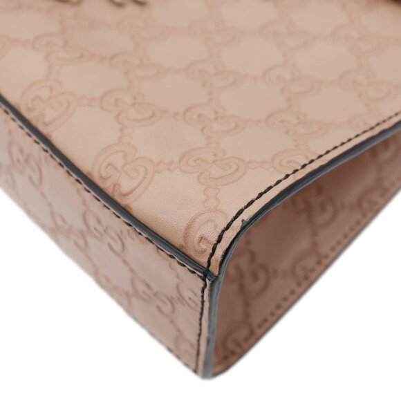 Gucci Emily Medium Leather Chain Shoulder Bag Pink 295402 - Picture 7 of 14